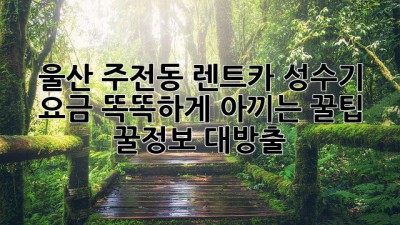 🚗 울산 주전동 렌트카 성수기 요금, 똑똑하게 아끼는 꿀팁! 꿀🍯정보 대방출! 🏖️